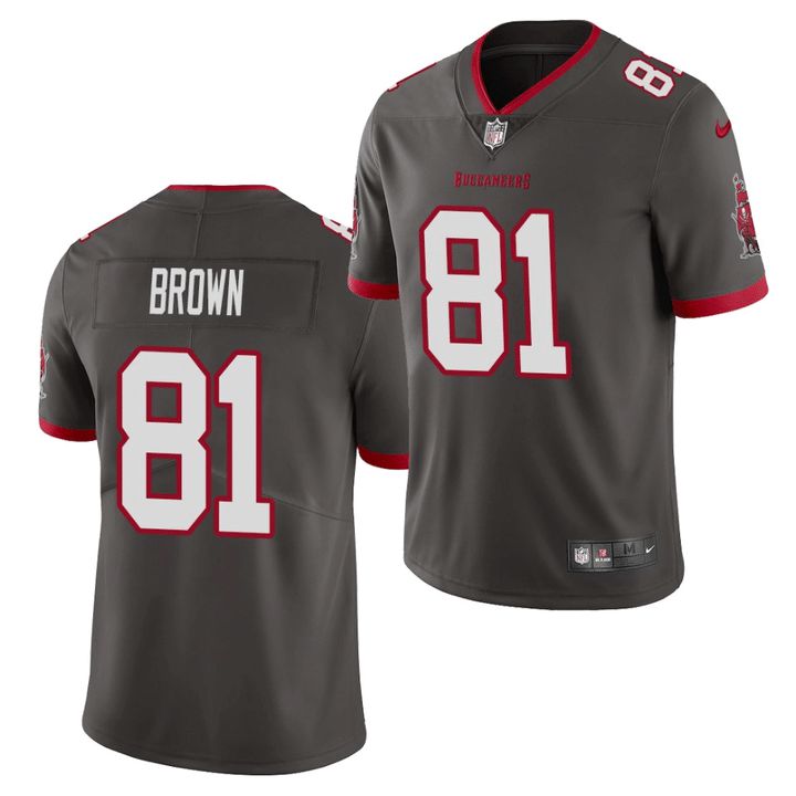 Men Tampa Bay Buccaneers #81 Antonio Brown Nike Grey Vapor Limited NFL Jersey->tampa bay buccaneers->NFL Jersey